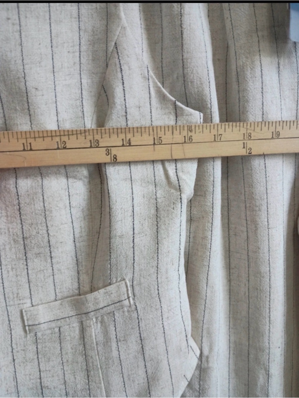 Tullea Striped Cream & Black Linen Vest and Pants Set - Picture 9 of 9